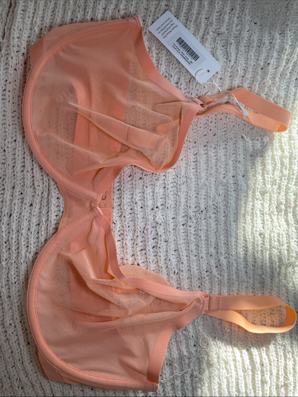 CUUP Sheer Mesh Underwire Bra - Peachy Coral